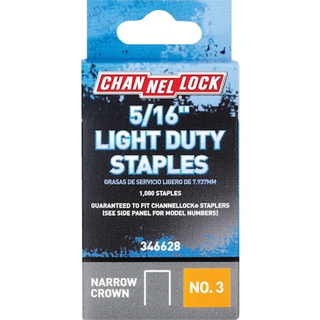 Channellock No. 3 Light Duty Narrow Crown Staple 5/16 In., 1000PK 346628