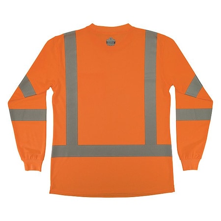 Ergodyne Hi-Vis Shirt, M, Orange, Long Sleeve 22153