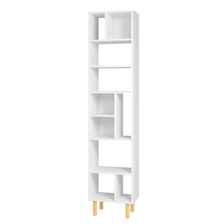 Homeroots 71" White Wood Ten Tier Geometric Bookcase 526862