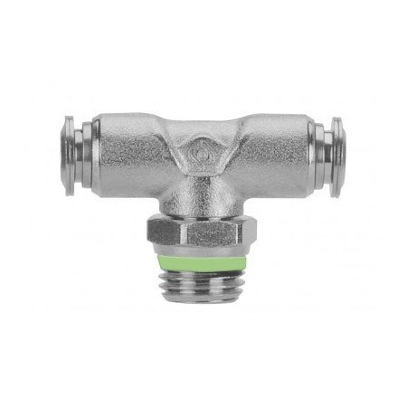 Usa Industrials Push to Connect Tube Fitting, Stainless Steel, Male Branch Tee Swivel, 1/2in Tube OD x 1/2in ZUSA-TF-PTC-SS-107