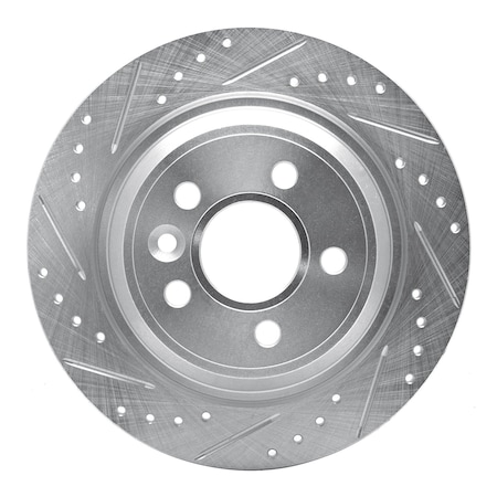 Dynamic Friction Co DFC Brake Rotor - Drilled and Slotted - Silver 631-11022L