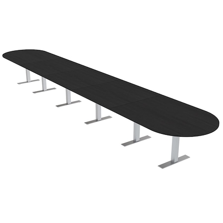 Skutchi Designs 22ft Conference Table With Power Unit | 22 Person Modular Racetrack Meeting Table | Harmony Series HAR-RAC-48X264-T-U999ST19-NA
