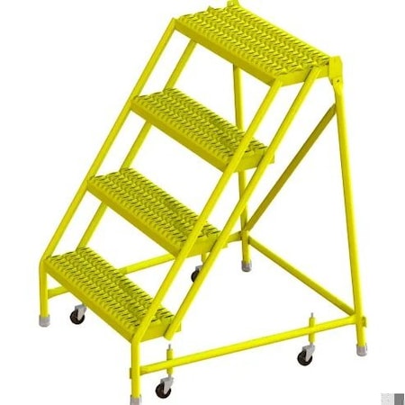 Tri-Arc Step4 Steel Rolling Ladder, W/24"Wx10"D KDSR004242-Y
