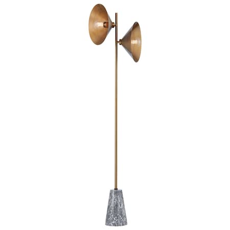 Troy Lighting Bash 2 Light Floor Lamp 16.75 In. Patina Brass PFL1064-PBR