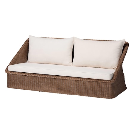 Bali & Pari Derris Bohemian Peanut Brown Braided Rattan Sofa 256-14078-ZORO