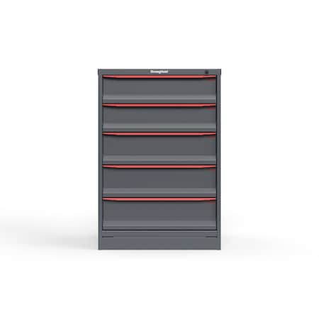 Strong Hold 5 drawer cabinet - (2x 6ft, 3x 7ft) - Red accents - Keyed Different S3044-PPDAS-0501DS