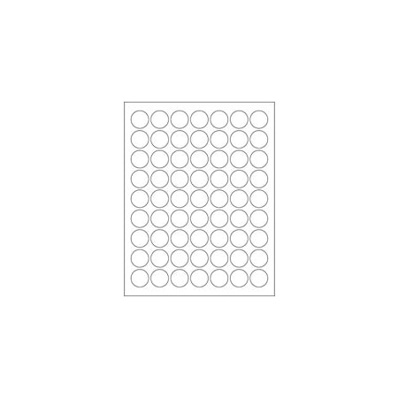 Bubblefast 1'' White Removable Circle Laser Labels-63 Labels per Sheet BFLL295