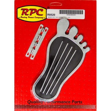Racing Power R8520 Steel Gas Pedal Barefoot - Chrome RA372987
