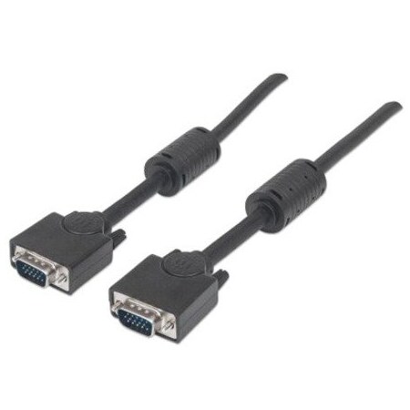 Manhattan - Strategic MANHATTAN SVGA Monitorkabel HD15 Stecker auf HD15 Stecker mit Ferritkernen schwarz 3 m im Polybag 317733