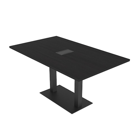 Skutchi Designs Rectangle Conference Table With Power Unit, 36 in W, 60 in L, Black HAR-REC-36X60-DOU.BK-U999ST19-EBLK
