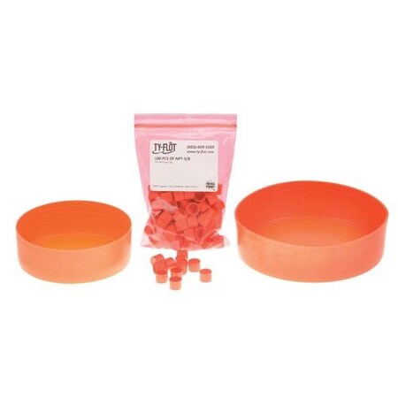 Ty-Flot Pipe Caps, 1 1/2 in NPT, PK100 NPT11/2OR