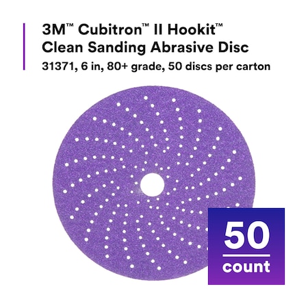 3M Cubitron Clean Sanding Abrasive Disc, Ceramic, 80 Grit, Coated Type, 737U 7100147539