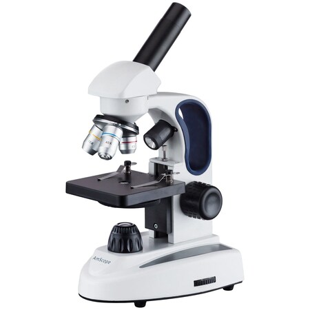 Amscope M149 Student Kids Metal Frame Glass Optics Biological Moncluar Compound Microscope 40X-1000X w/Two M149C-2L