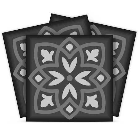 Homeroots 6" X 6" Gray and White Multi  Peel and Stick Removable Tiles 399887