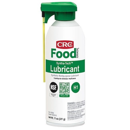 Crc General Purpose Lubricant, 16 oz, Aerosol Spray Can, Synthetic Oil Base, 450 Degrees F Max Op Temp, H1, White 03054