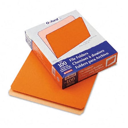 Pendaflex Two-Tone File Folders- Straight Top Tab- Letter- Orange/Light Orange- 100/Box, 100PK 152-ORA