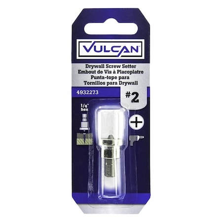 Vulcan Drywall Screw Setter, Countersink Drive, Universal Shank 303331OR