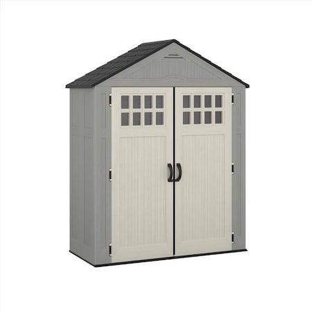 Suncast Everett 6 ft. x 3 ft. Resin Vertical Peak Storage Shed with Floor Kit BMS6312
