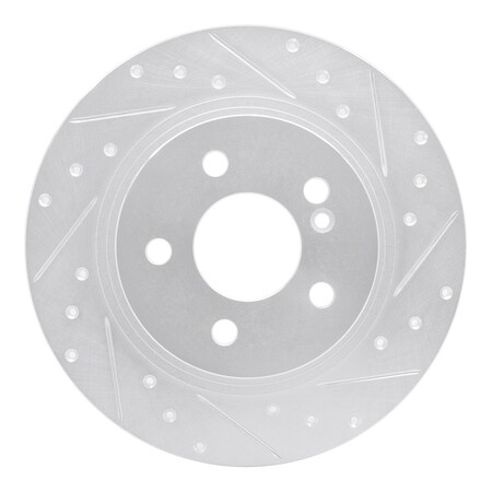 Dynamic Friction Co DFC Brake Rotor - Drilled and Slotted - Silver 631-63086R