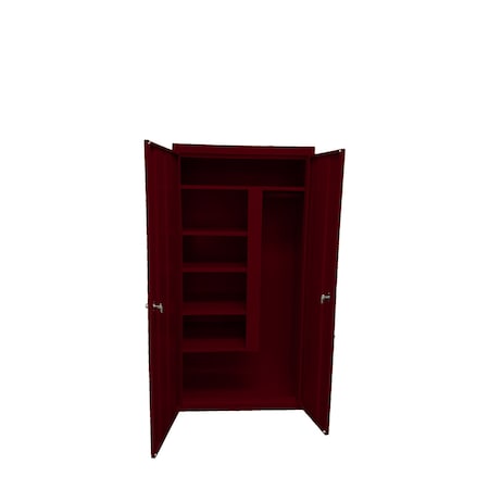 Steel Cabinets Usa Storage Cabinet, 72 in H, 36 in W, Wine Red, 5 Shelves AF-361-WR