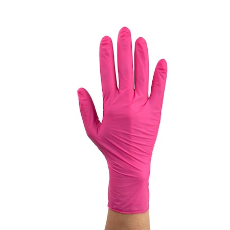 Dynarex AloeSkin Nitrile Exam Gloves w/Aloe, Small, Rose, Powder-Free, 1000PK 6721