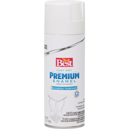 Do It Best Premium Enamel 12 Oz. Gloss Spray Paint White 203462D