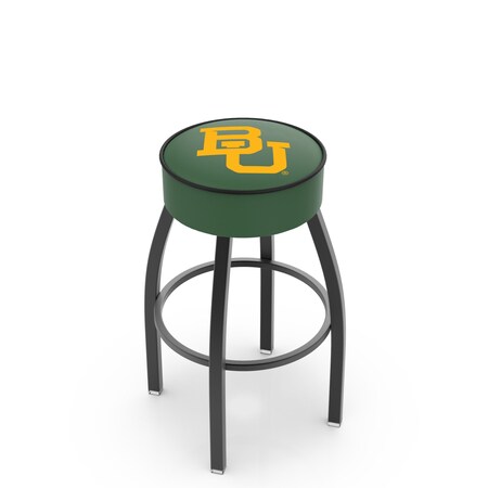 Holland Bar Stool Co 25" 4" Baylor Cushion Seat, Blk Wrinkle Base Swivel Bar Stool L8B125Baylor