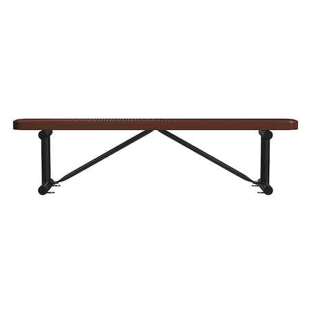 Leisure Craft Bench w/o Back, Surface Mount, 6ft., Brown B6XPSM-BROWN
