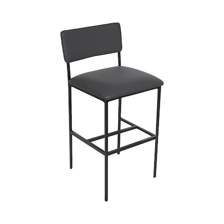 Bfm Seating Meghan Barstool, Grade 4 Upholstered Seat & Back - Steel Frame - Sand Black Finish JS33BM2185-2185SB