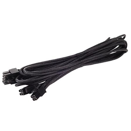 Silverstone 750mm, 8 Pin Individually Sleeved Modular Cable - Black PP06B-EPS75