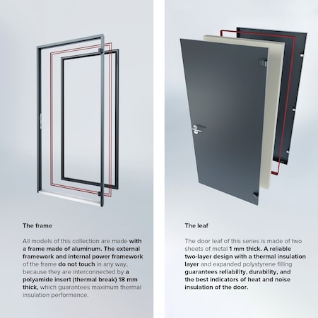 Vdomdoors Steel Door Cynex 6777 Grey Sidelight Exterior Window Stainless Inserts Single Modern Painted-W32+12 CYNEX6777EXD-GRE-W32+12 x H80-Left-hand Outswing
