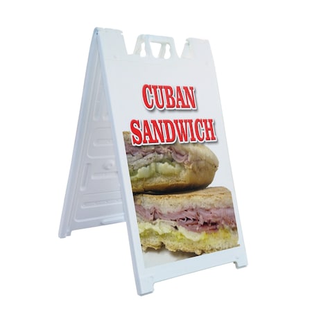 Signmission Cuban Sandwich, A-Frame & 2 Sign Inserts, Heavy-Duty Plastic Frame SBHD-C-2436-Cuban Sandwich
