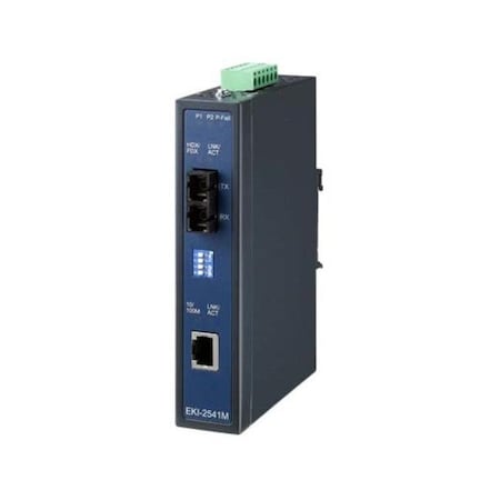 Advantech Media Converter, 100Mbps, Multimode 1310nm, 2km, SC EKI-2541M-BE