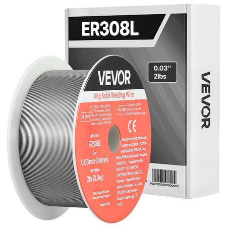 Vevor Solid MIG Welding Wire 0.03-inch 2 LBS Stainless Steel Welding Wire ER308L