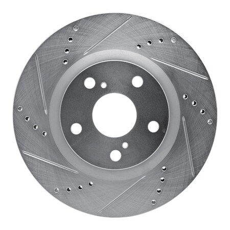 Dynamic Friction Co DFC Brake Rotor - Drilled and Slotted - Silver 631-02017L