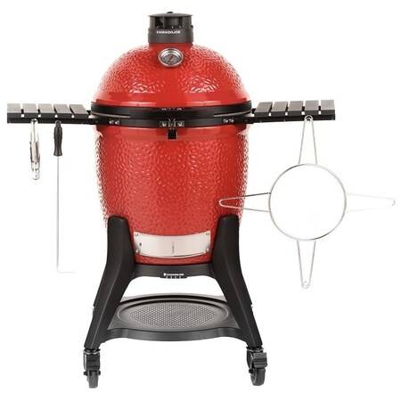 Kamado Joe Classic III Charcoal Grill, Red, Side Shelf Included Yes, Ceramic Body KJ15040921