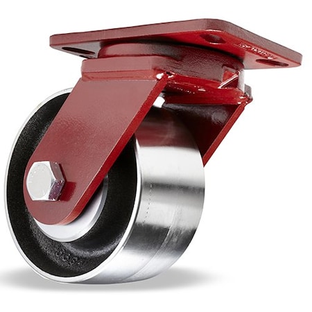 Hamilton Plate Caster, Kingpinless Swivel, Forged Steel, 6 in, 3200 lb S-ZFFM-63FSB