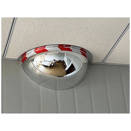 Fred Silver Half Dome Safety Mirror, Acrylic, 48 in, No Backing, 180 Degrees Viewing Angle H-DOME-ST-48
