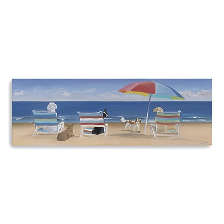Homeroots Dogs Perfect Beach Day Unframed Canvas Wall Art 397367