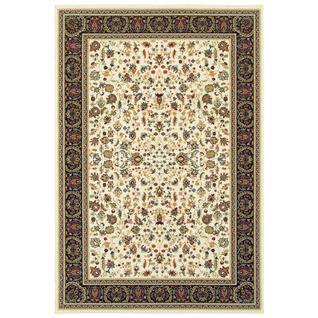Oriental Weavers 3 ft. 10 in. x 5 ft. 5 in. Kashan Traditional Area Rug, Ivory K108X1117165ST