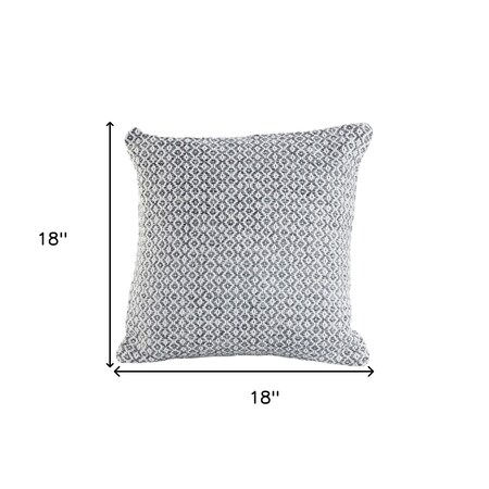 Homeroots Set of Two Gray and White Geometric Cotton Throw Pillow, 2PK 554595