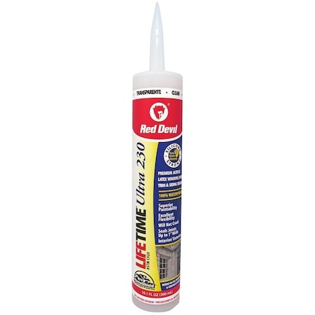 Red Devil Lifetime 0 Acrylic Sealant, Clear, 40 to 90 deg F, 101 floz Cartridge 777