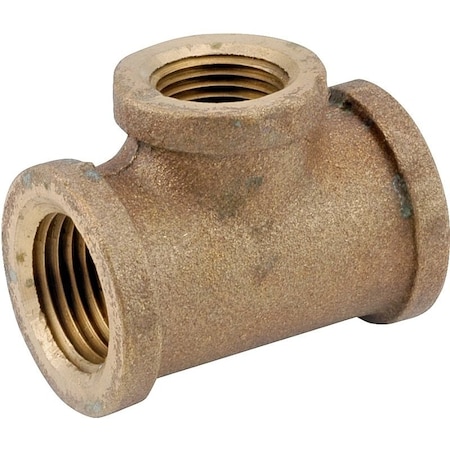 Anderson Metals Reducing Pipe Tee, 3/4 x 3/4 x 1/2 in, IPT, Brass 738106-121208