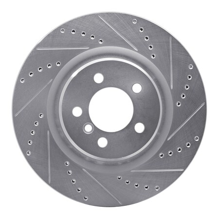Dynamic Friction Co DFC Brake Rotor - Drilled and Slotted - Silver 631-11014R