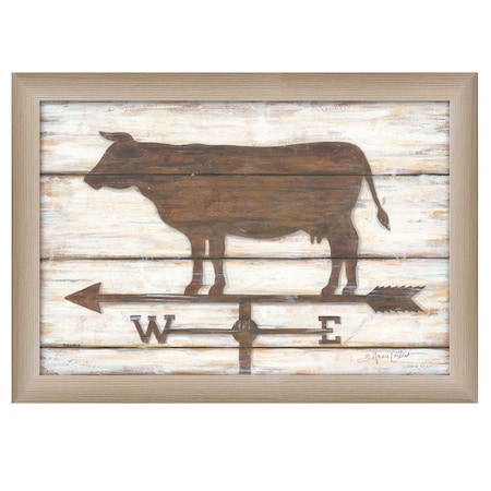 Homeroots Farmhouse Cow Brown Framed Print Wall Art 415210