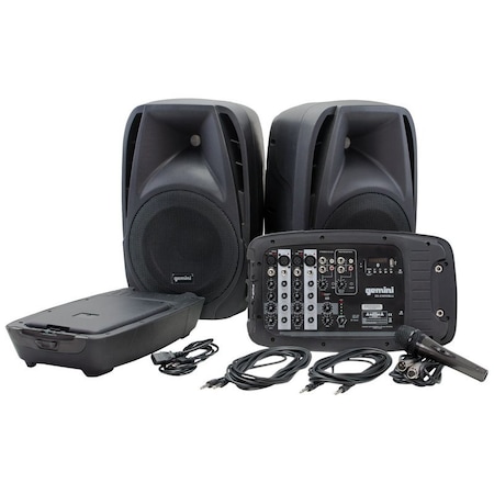Gemini Portable PA System Ultra lightweight and extremely compact w/2-way high power passive PA speaker ES-210MXBLU