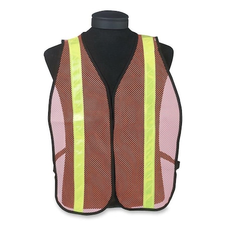 Erb Safety Vest, Non-ANSI Safety Vest w/Reflective Tape - Orange, One Size Fites Most S18R 14601