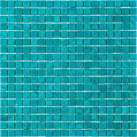 Apollo Tile Skosh 11.6in x 11.6in Glossy Dark Blue-Green Glass Mosaic Wall and Floor Tile 18.69 sqft/case, 20PK APLNB88GN433A