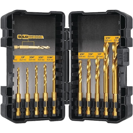 Dewalt DeWALT Impact Ready DD5160/DD5060 Impact Drill Set, Steel, Titanium, 10-Piece DD5160/DD5060
