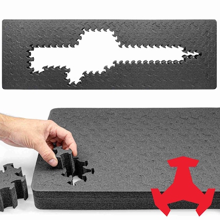 Eylar RAGAR 41.75in x 13.5in Reconfigurable & Reusable Protective XP Crosslinked Foam Insert RG00008-XP